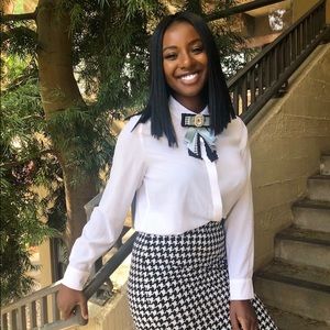 Super cute multilayer houndstooth brooch